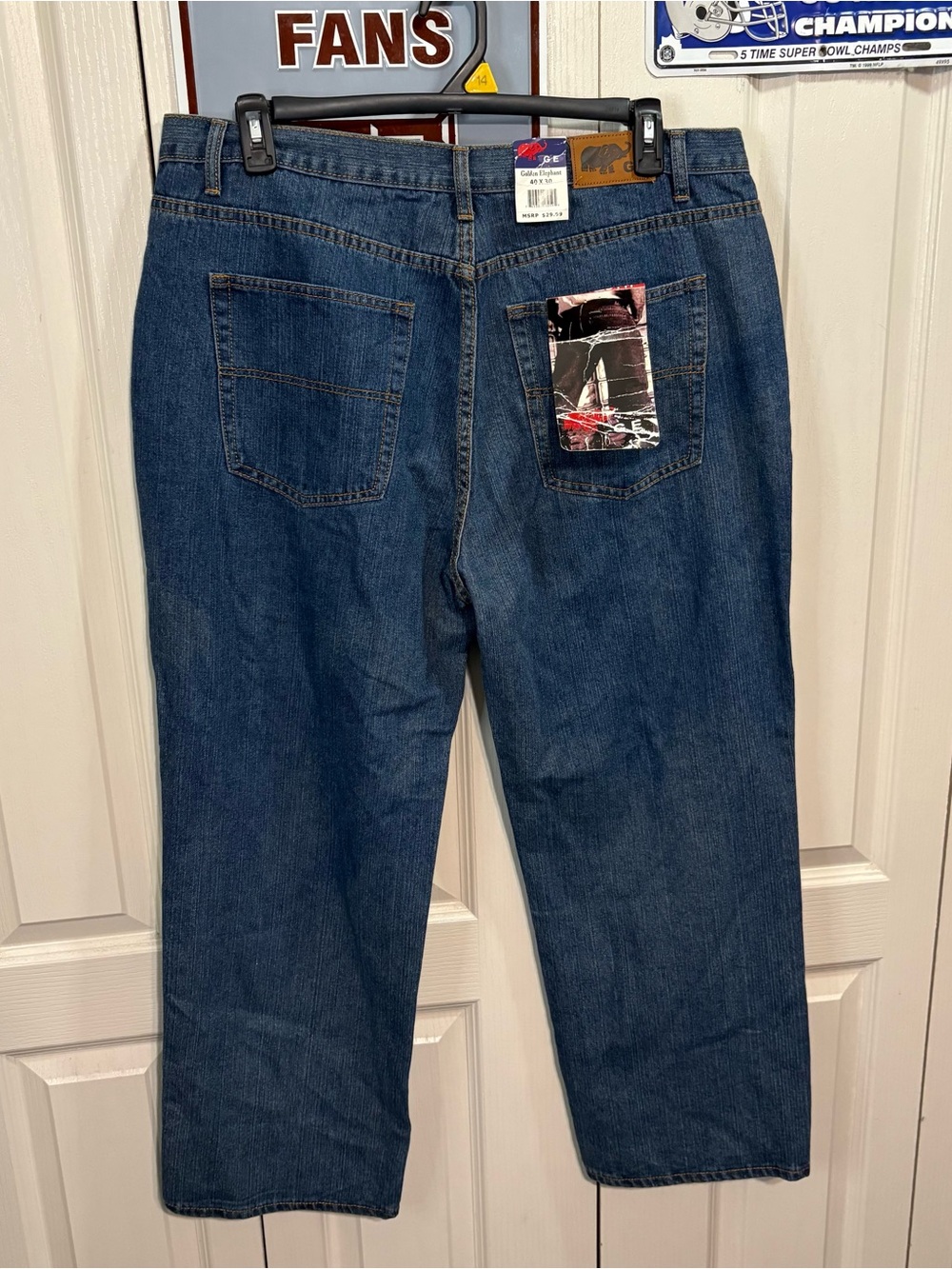 Golden Elephant Men's Classic Relaxed Fit Jeans - Dark Blue